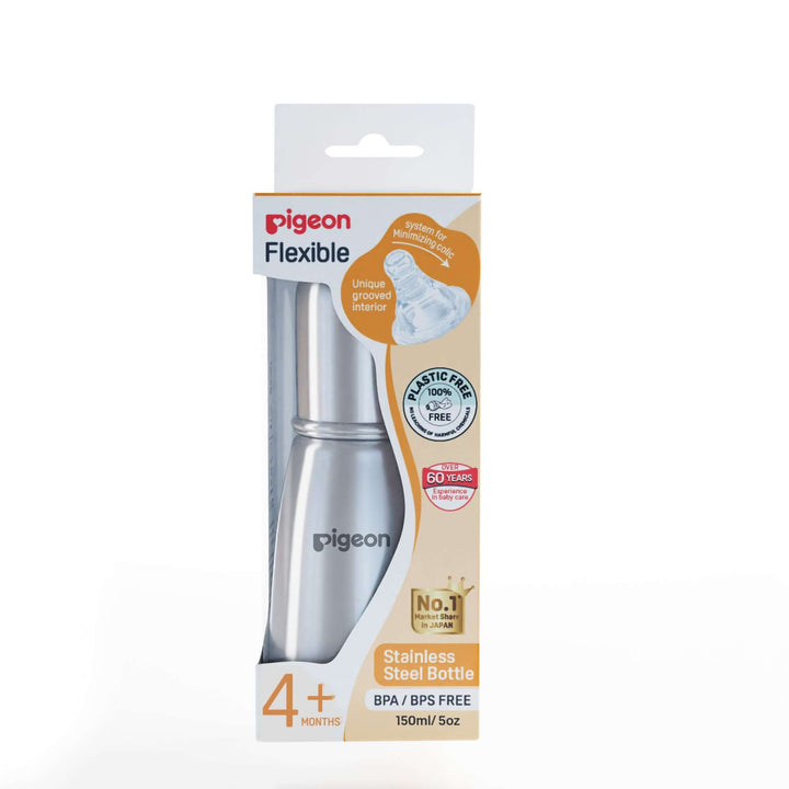 Steel Feeding Bottle | Slim Neck Steel Feeding Bottle 150ml M Size