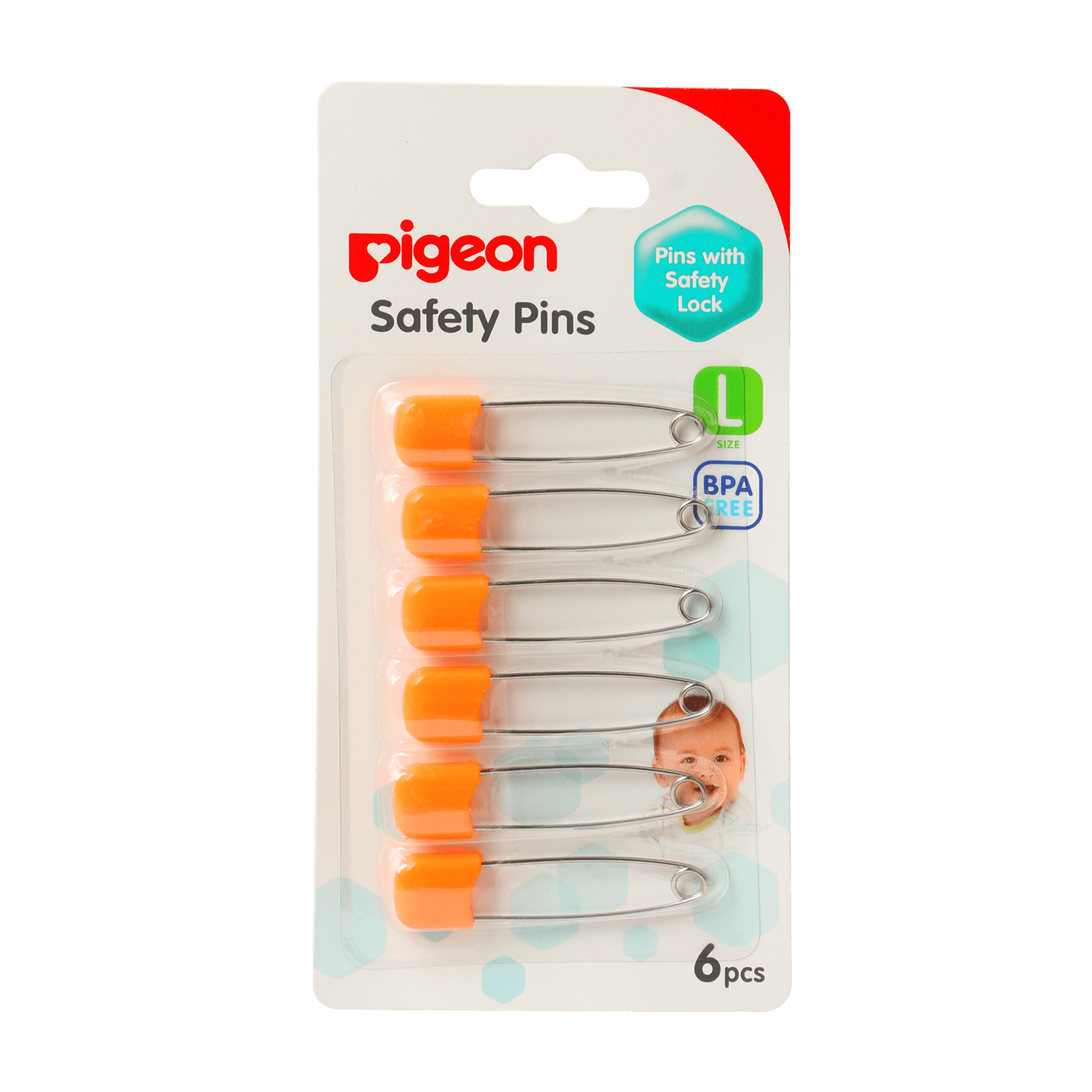 Safety Pin (L) 6pcs/Card