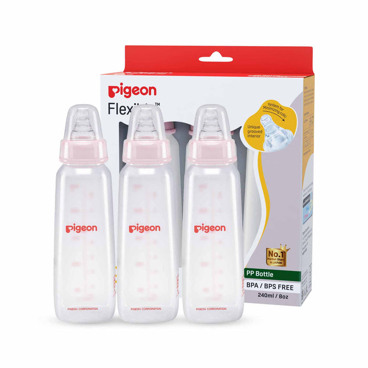 Feeding Bottle for 2 year old| Pigeon Nursing Bottle Kpp 240ml Nipple L Combo (Pack of 3)