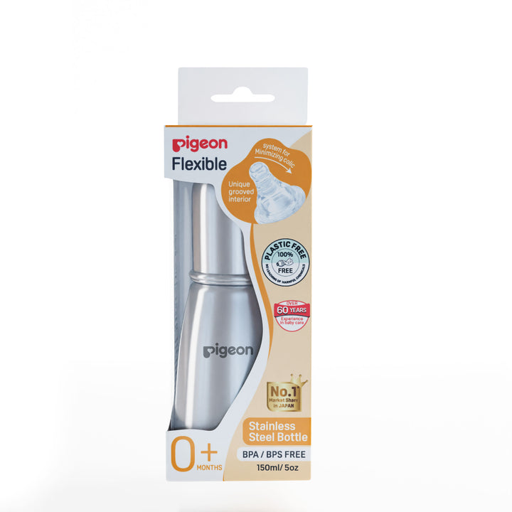 Baby Milk Bottle | Slim Neck Steel Feeding Bottle 150ml S