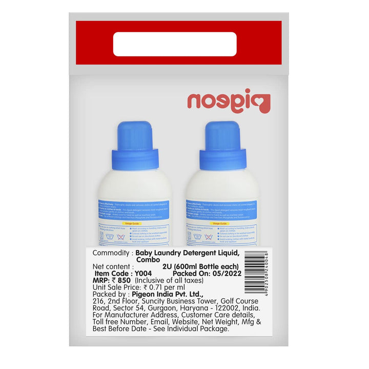 Pigeon Baby Liquid Laundry Detergent 600ml Bottle Combo