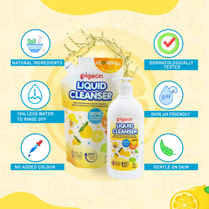 Pigeon Liquid Cleanser Yuzu 700ml+650ml Refill