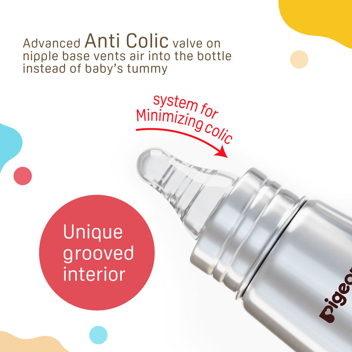 Slim Neck Steel Feeding Bottle 220ml L