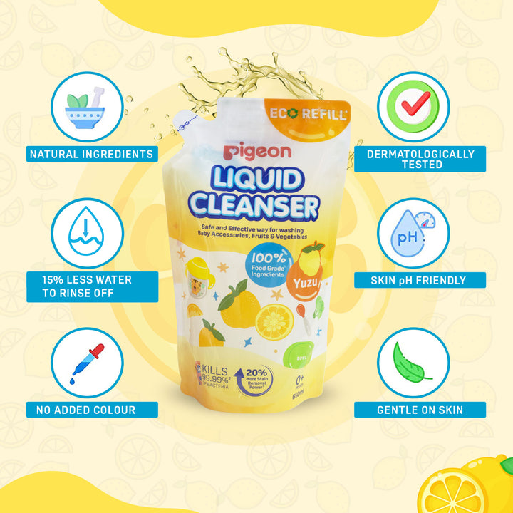 Pigeon Liquid Cleanser Yuzu 650ml Refill