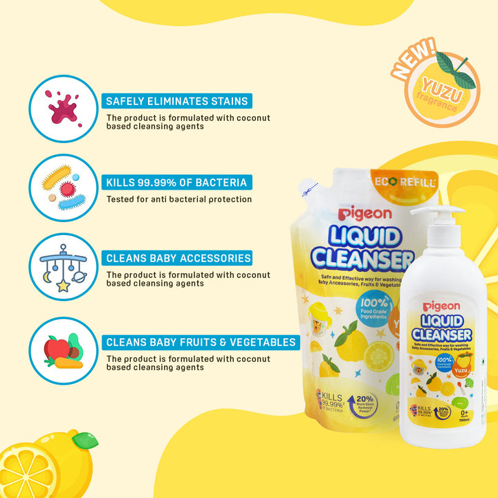 Pigeon Liquid Cleanser Yuzu 700ml+650ml Refill