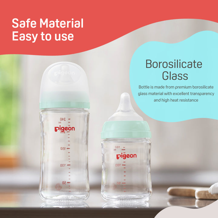 Pigeon Wn3 Glass Nursing Bottle with Nipple 240ml