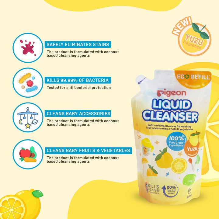 Pigeon Liquid Cleanser Yuzu 650ml Refill
