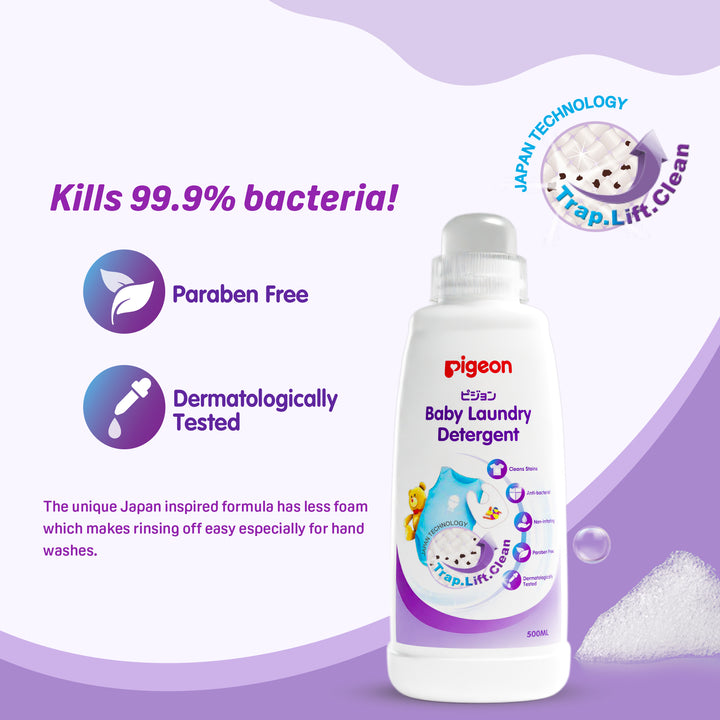 Pigeon Baby Laundry Detergent 500ml Bottle (Pack of 2)