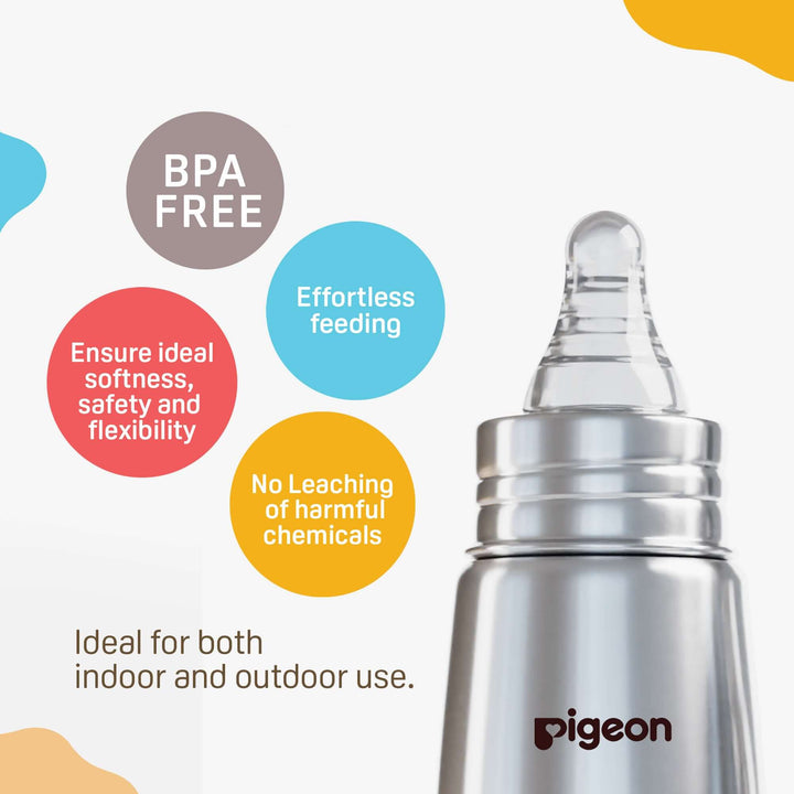 Slim Neck Steel Feeding Bottle 220ml Y