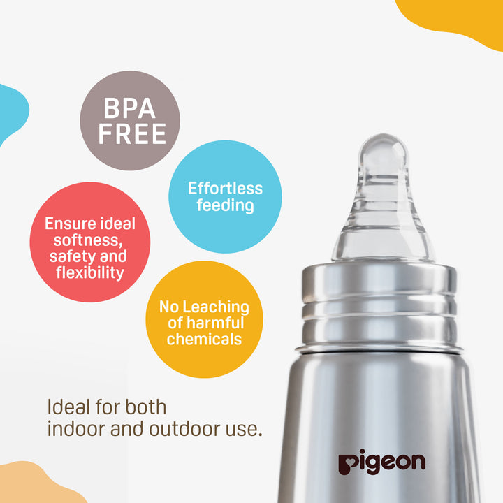 Slim Neck Steel Feeding Bottle 220ml L