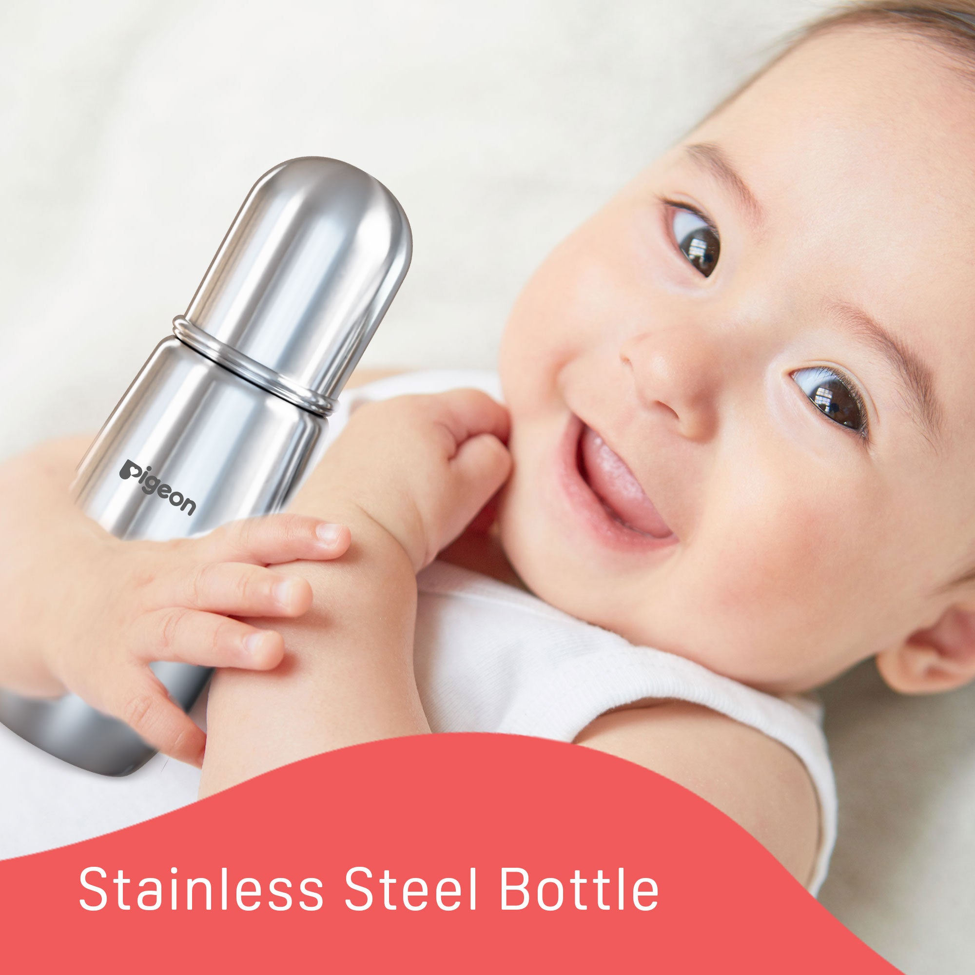 Slim Neck Steel Feeding Bottle 220ml L