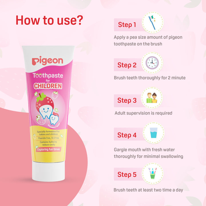 Pigeon Toothpaste for Children - Strawberry Flavour