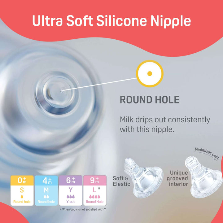 Pigeon Glass Feeding Bottle 120ml with Add Nipple S