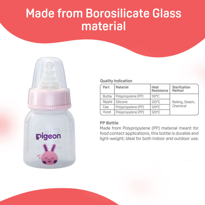 Pigeon Peristaltic Nursing Bottle Rpp 50ml (Pink) Rabbit