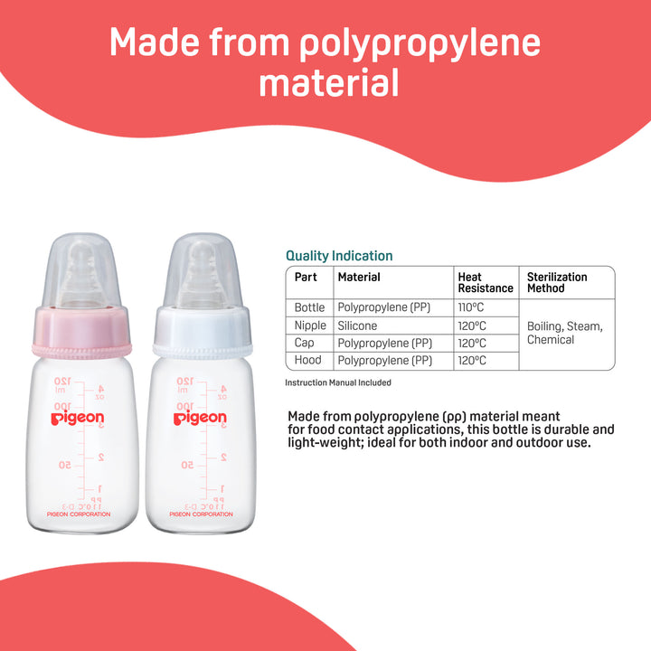 Pigeon Peristaltic Nursing Bottle Twin Pack Kpp 120ml Nipple S
