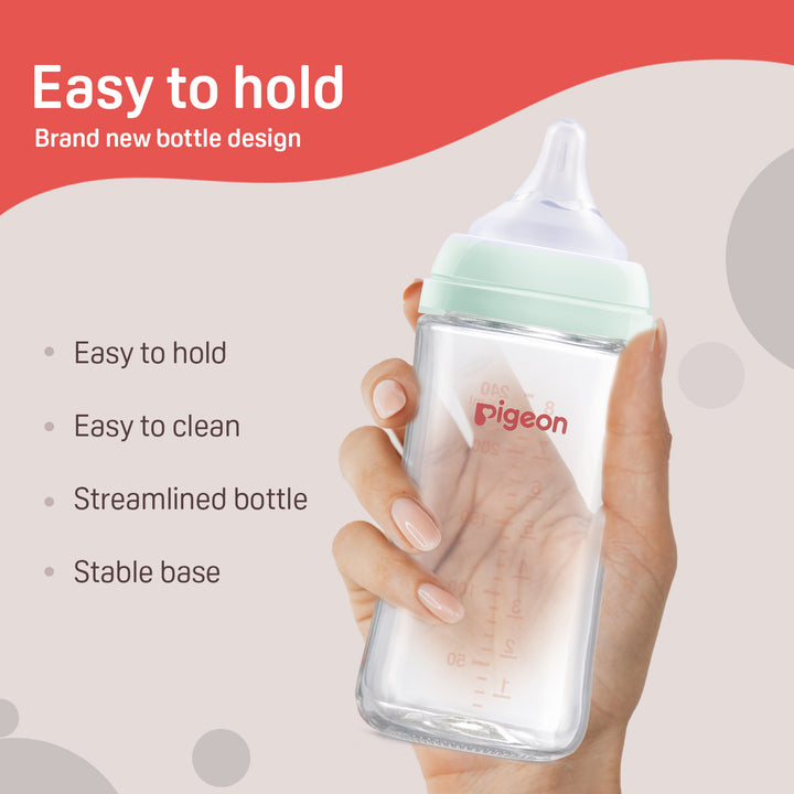 Pigeon Wn3 Glass Nursing Bottle with Nipple 240ml