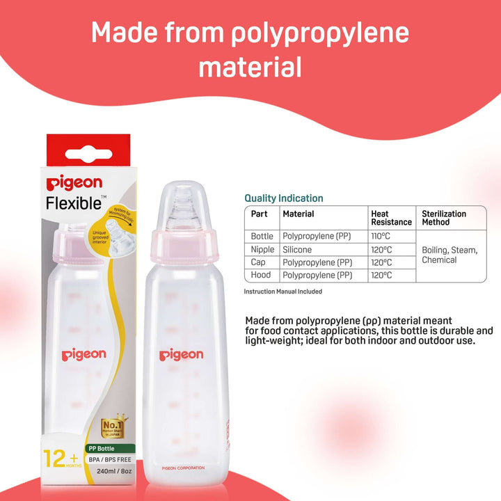 Pigeon Nursing Bottle Kpp 240ml Nipple L Combo (Pack of 3)