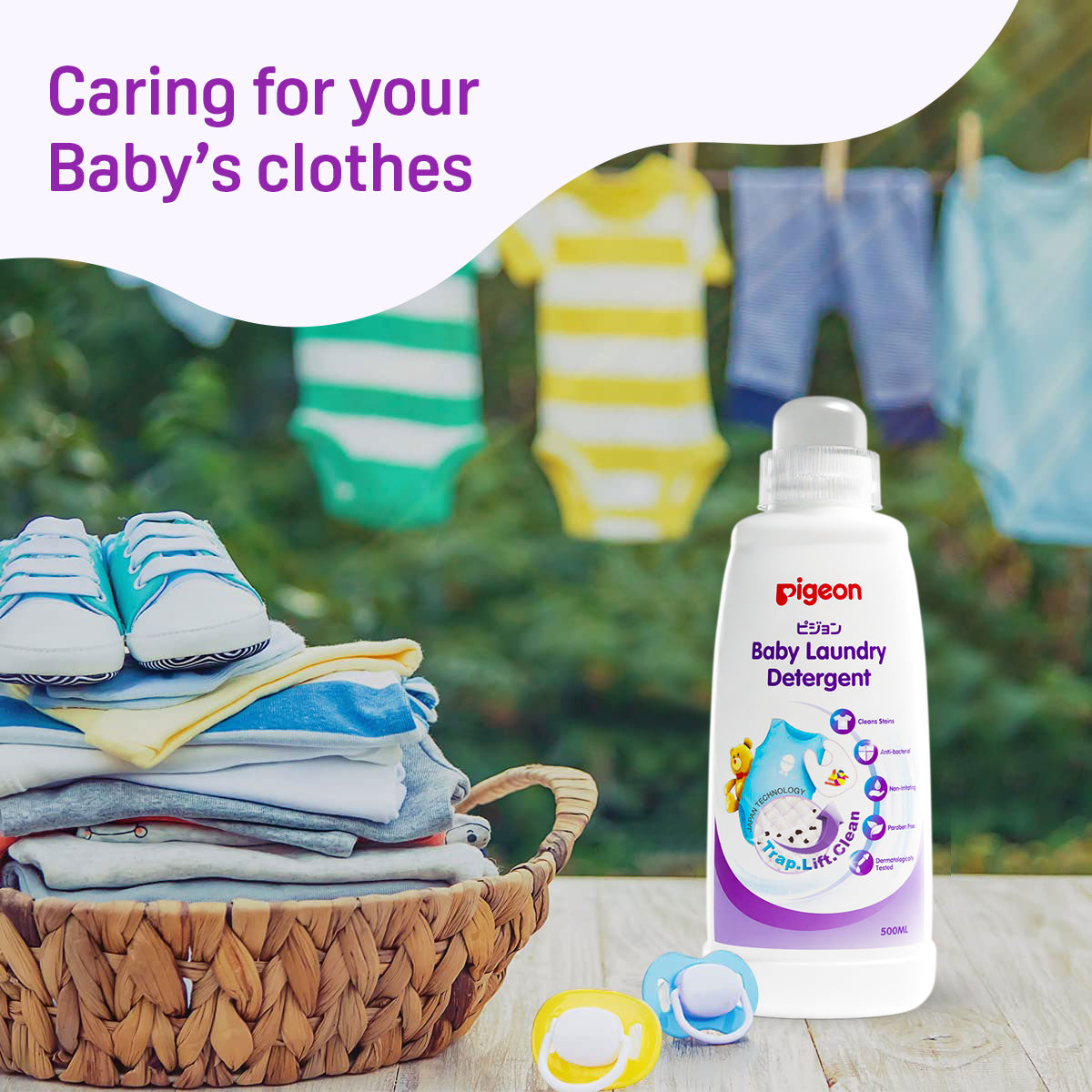 Pigeon Baby Laundry Detergent 500ml Bottle (Pack of 2)