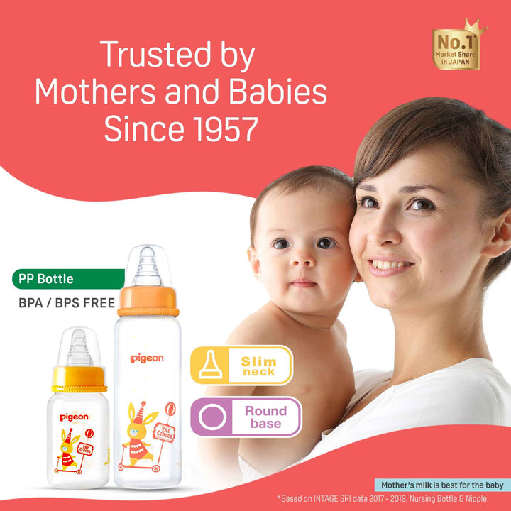 Pigeon Peristaltic Clear Nursing Bottle Rpp 240ml L