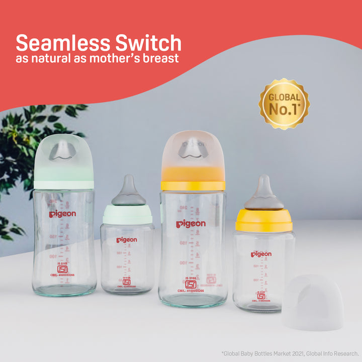 Pigeon Wn3 Glass Nursing Bottle with Nipple 240ml