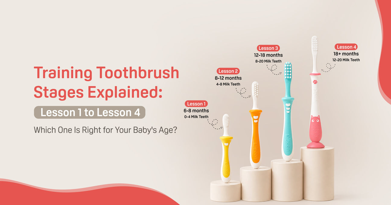 Training Toothbrush Stages Explained: Lesson 1 to Lesson 4 (Which One Is Right for Your Baby's Age?)