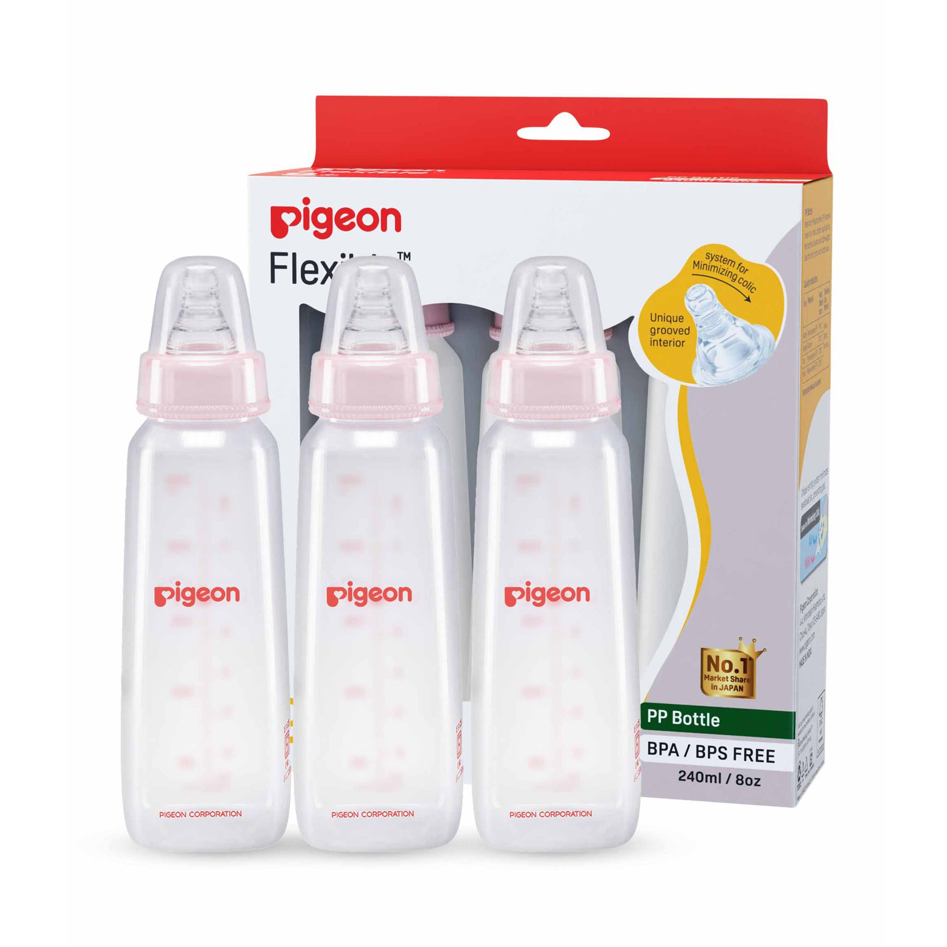 Nursing Bottle Kpp 240ml Nipple L Combo (Pack of 3)