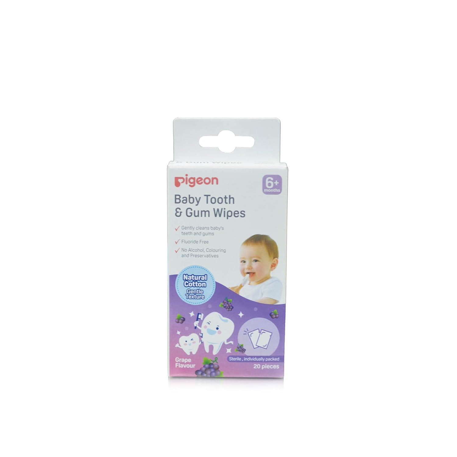 BABY TOOTH & GUM WIPES GRAPE 20s
