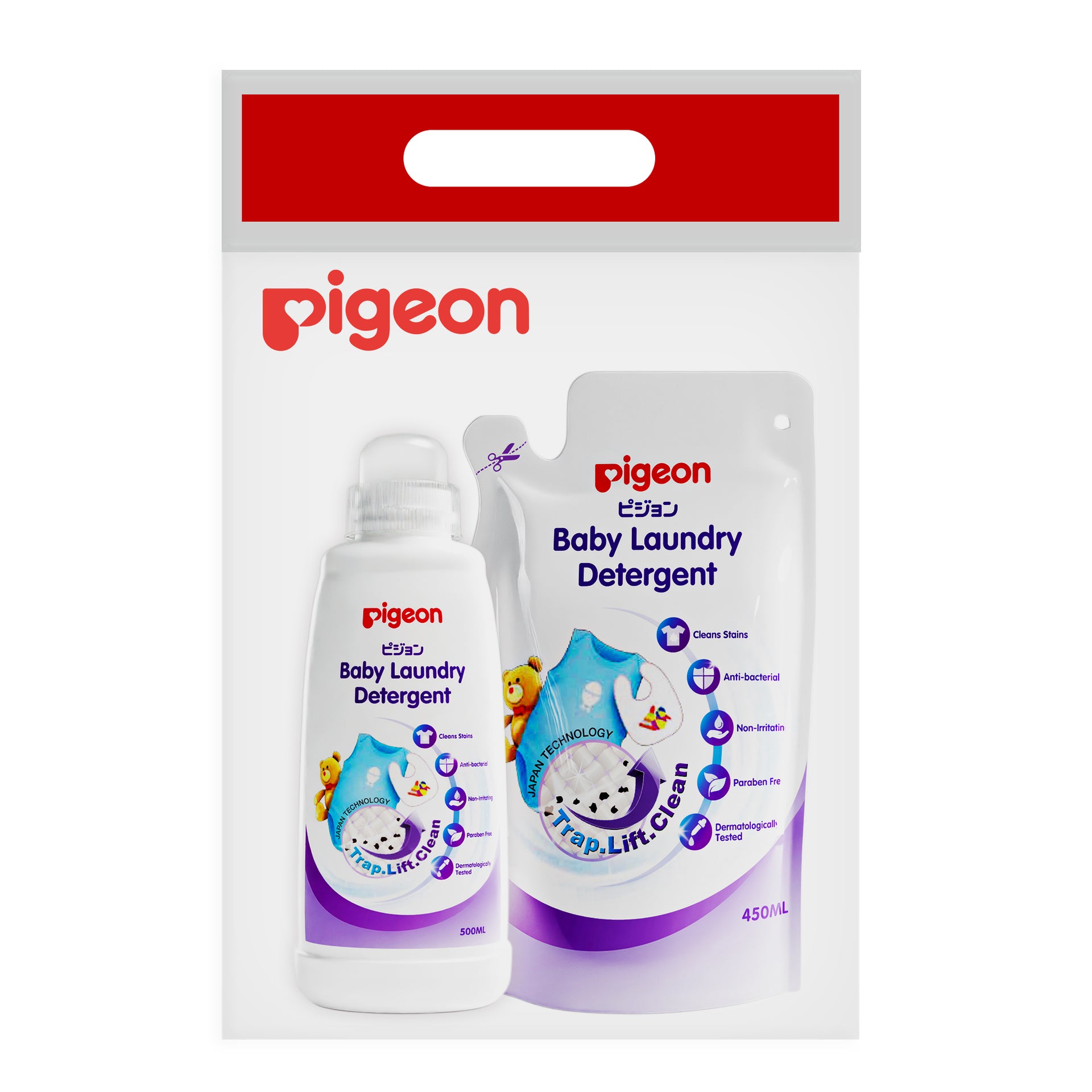 Pigeon Baby Laundry Detergent Combo (500ml Bottle+450ml Refill)