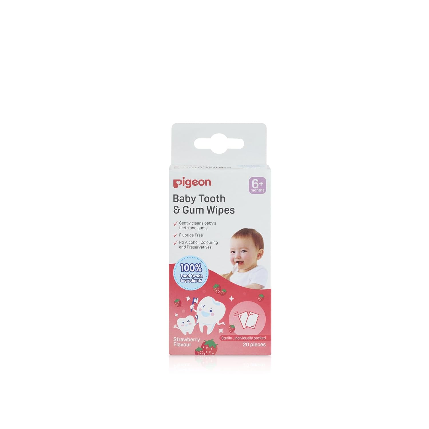 BABY TOOTH & GUM WIPES STRAWBERRY 20s