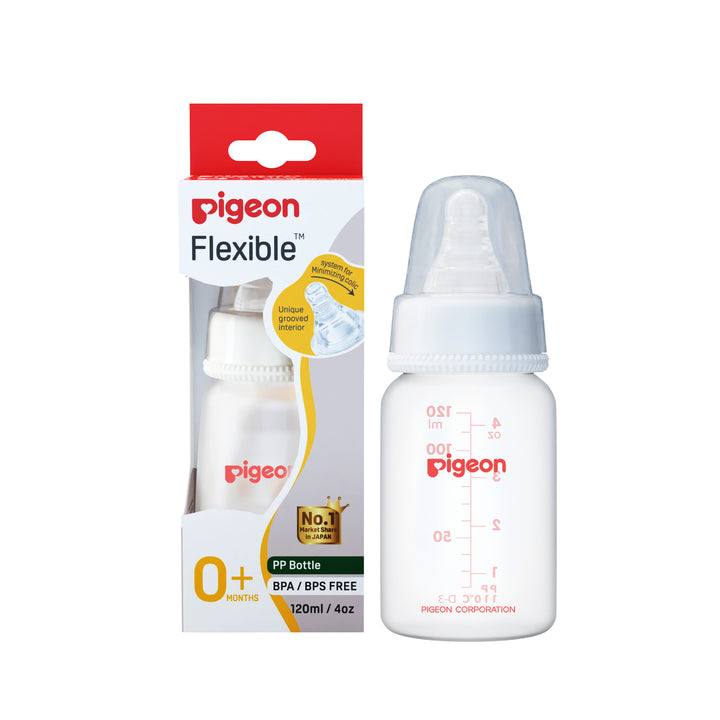 Pigeon Peristaltic Nursing Bottle Rpp 120ml (White) Nipple S