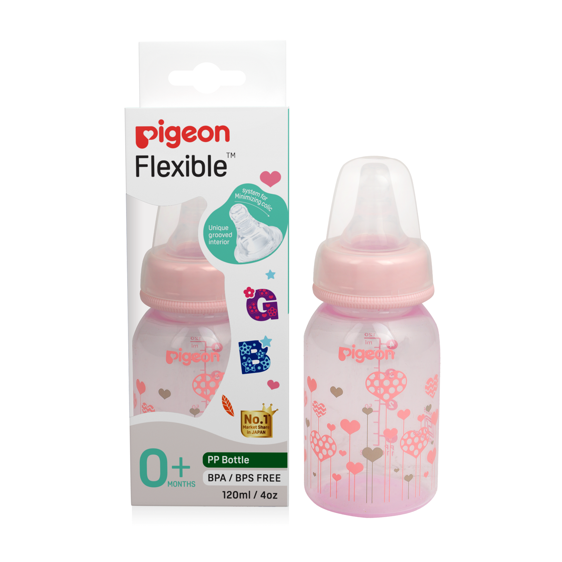 Pigeon Peristaltic Clear Nursing Bottle Rpp 120ml Abstract