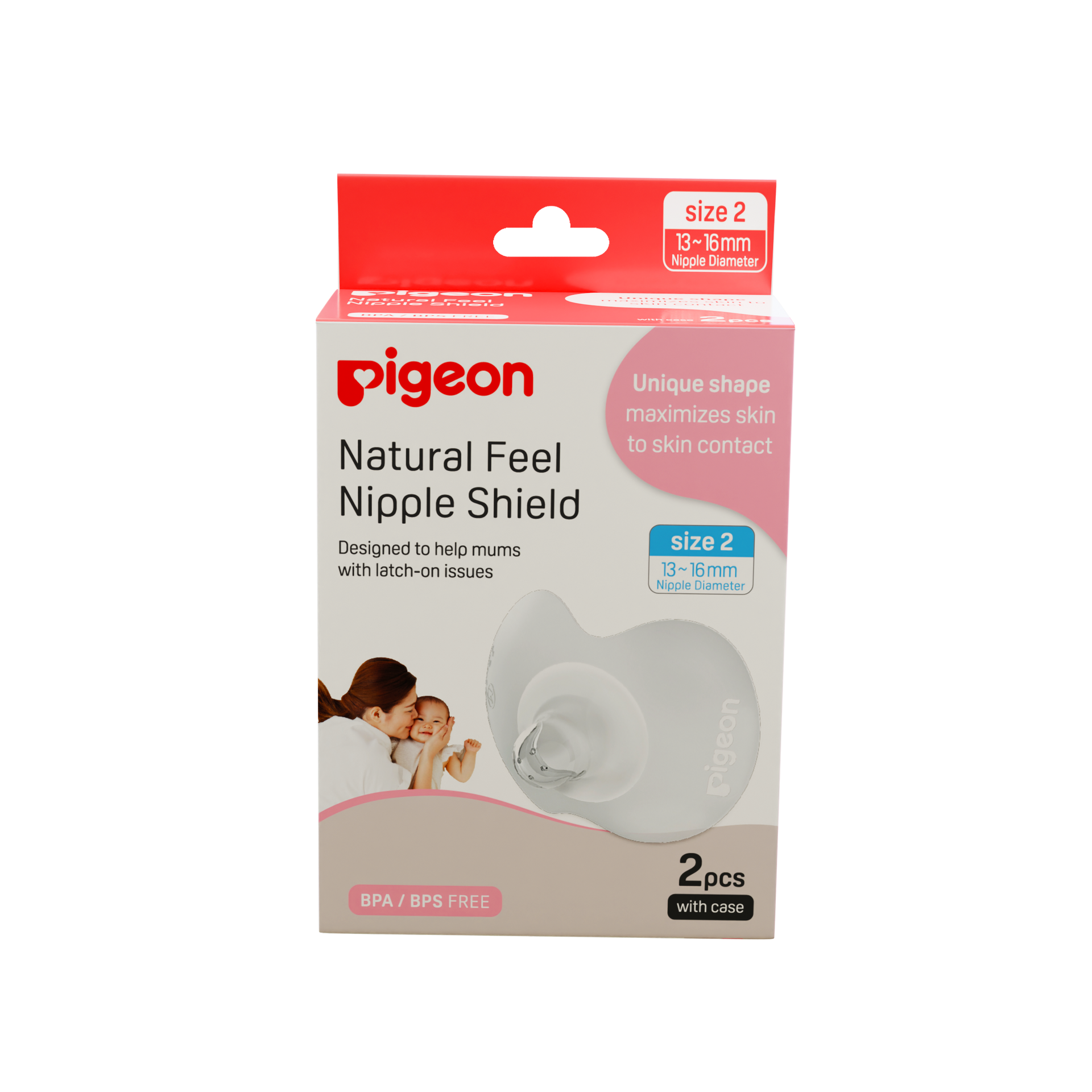 Natural Feel Nipple Shield 2pcs with Case