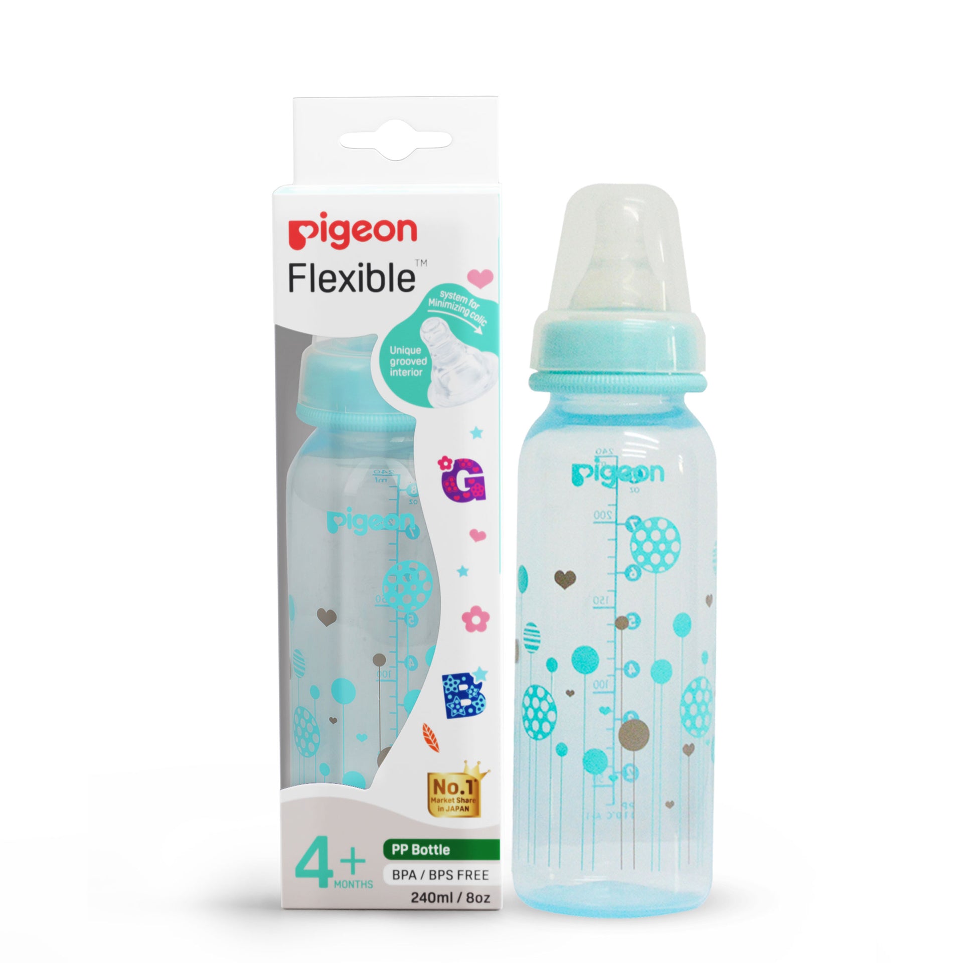 Peristaltic Clear Nursing Bottle Rpp 240ml Abstract