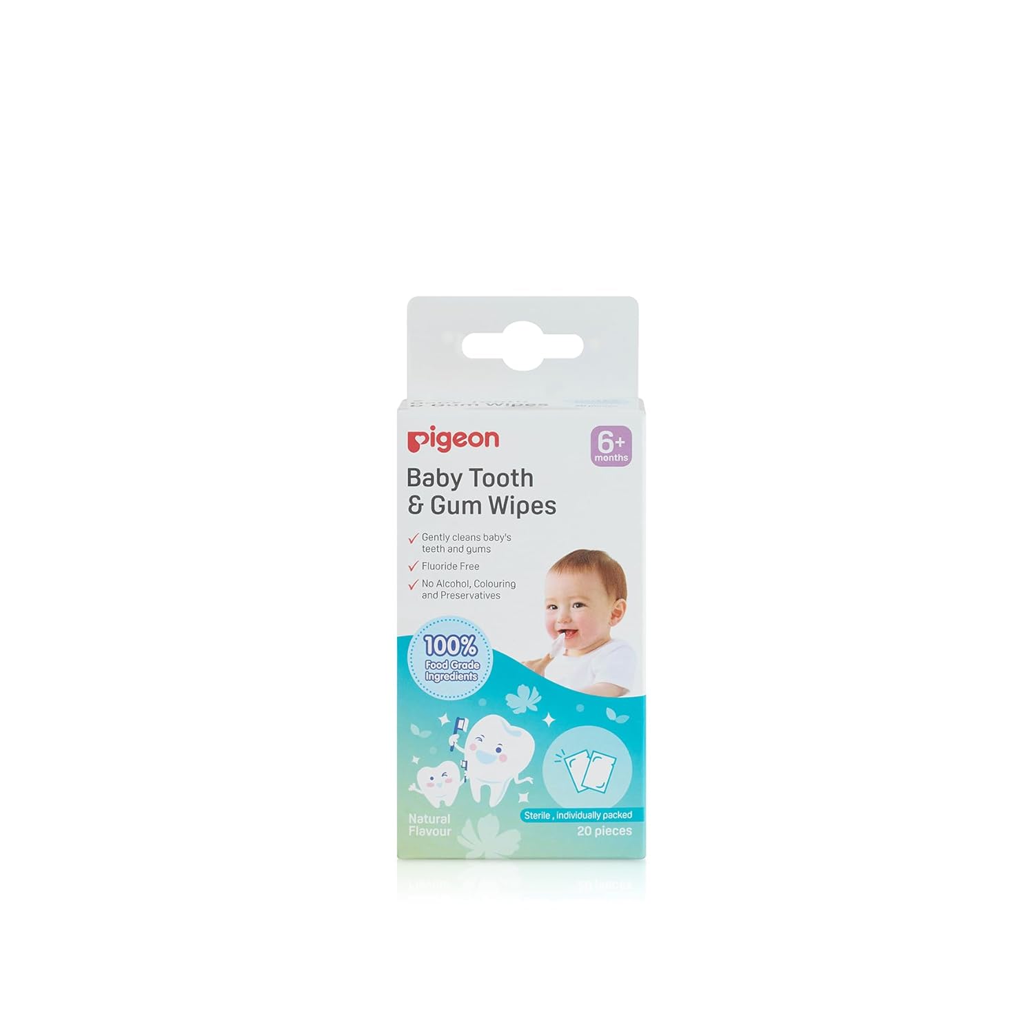 BABY TOOTH & GUM WIPES NATURAL 20s