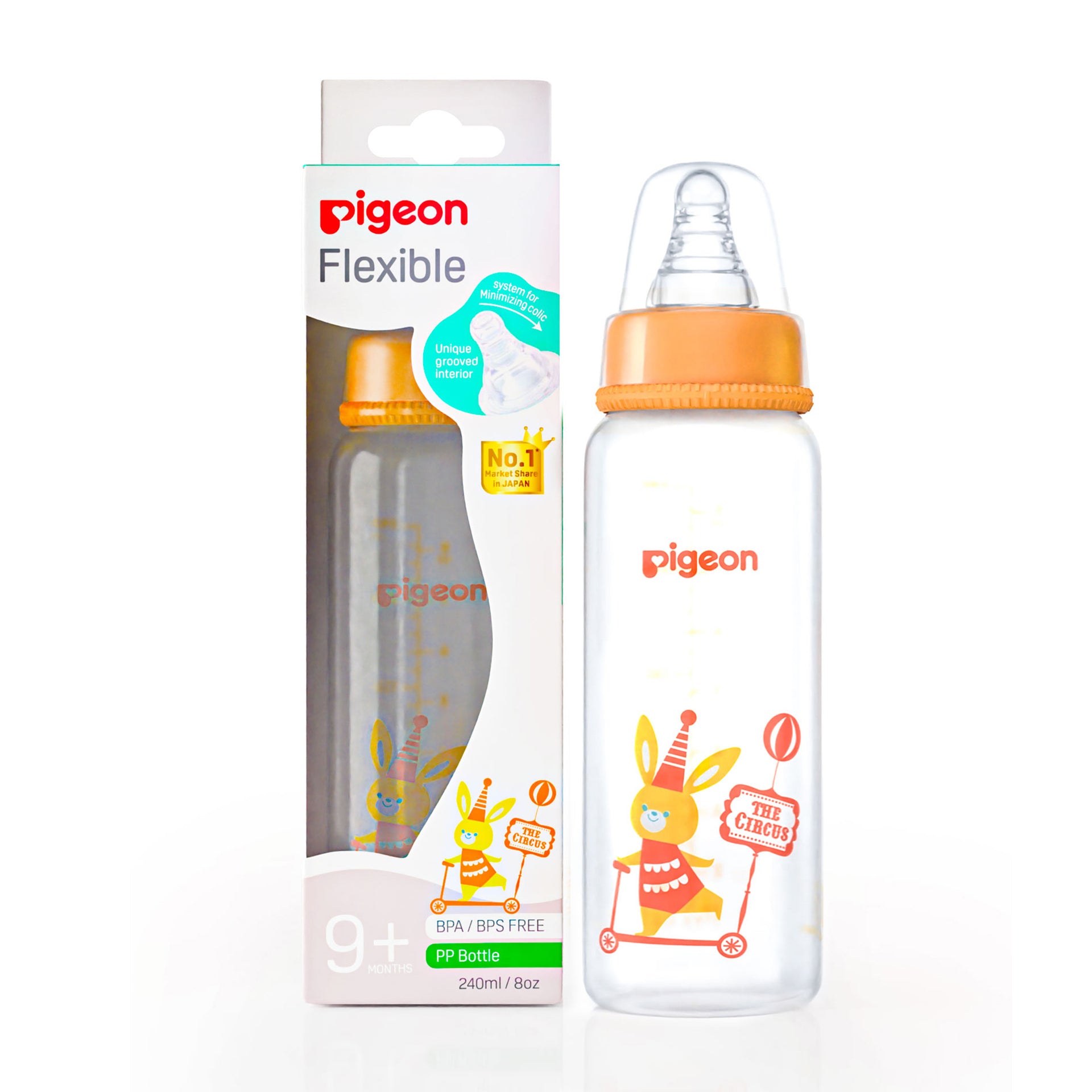 Peristaltic Clear Nursing Bottle Rpp 240ml L