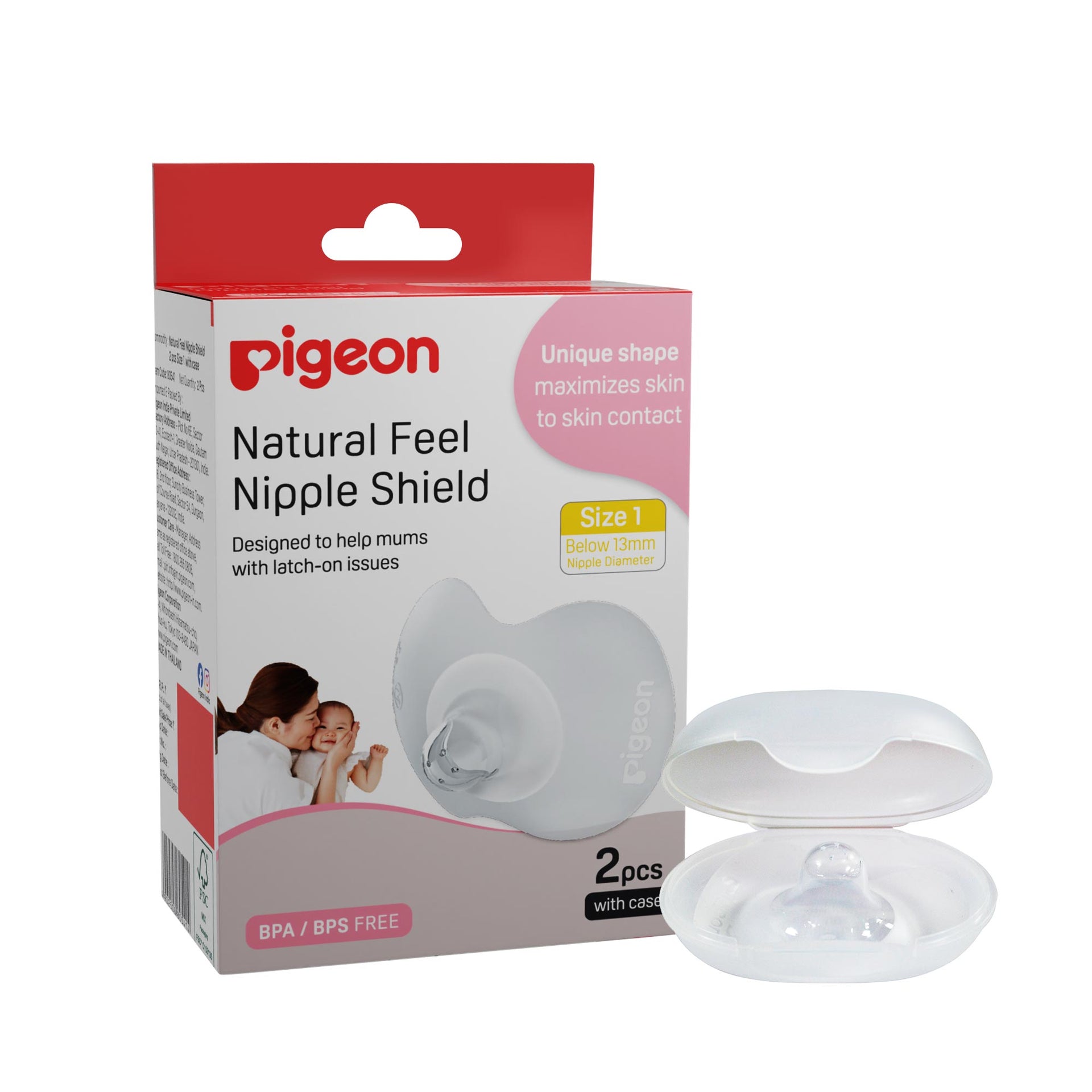 Natural Feel Nipple Shield 2pcs Size 1  With Case