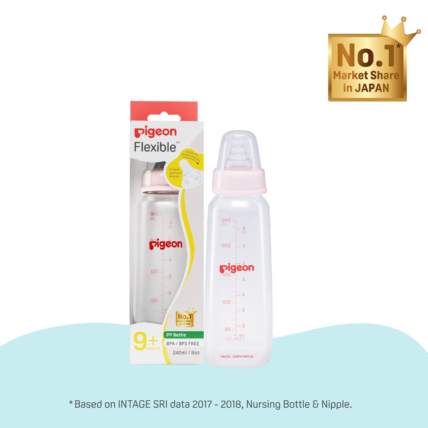 PERISTALTIC NURSING BOTTLE KPP 240ML NIPPLE L