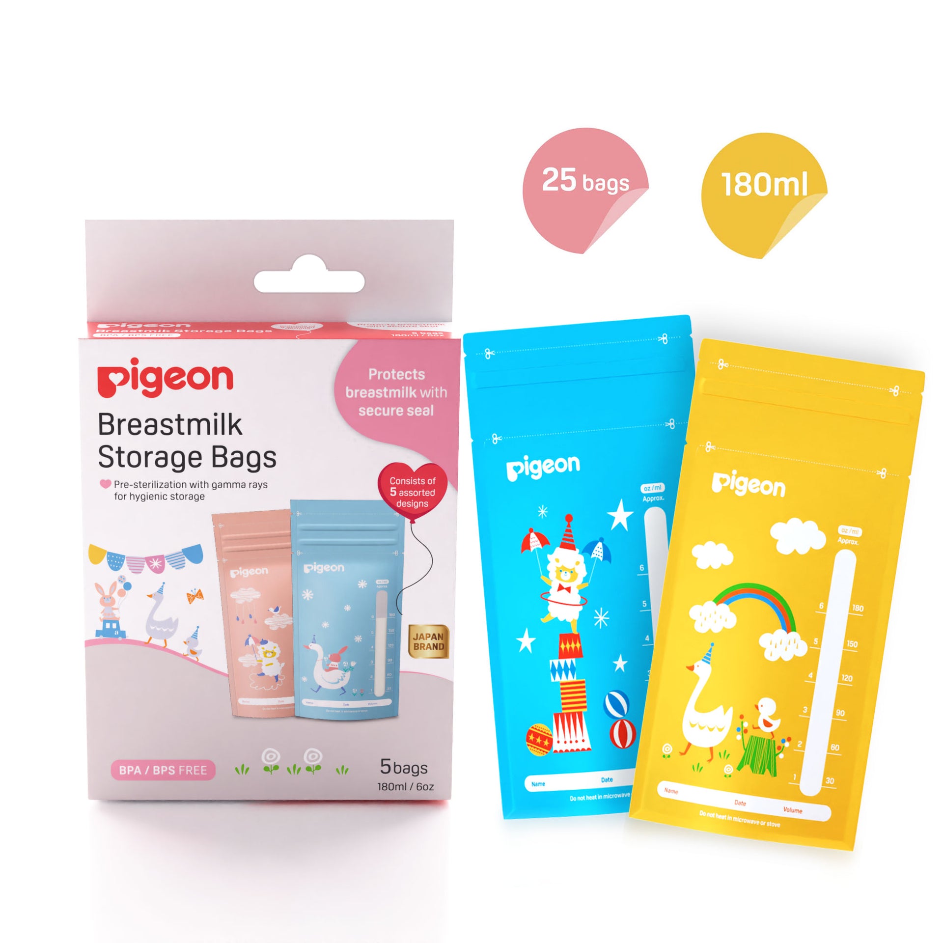 Character Breast Milk Storage Bag 5 PC