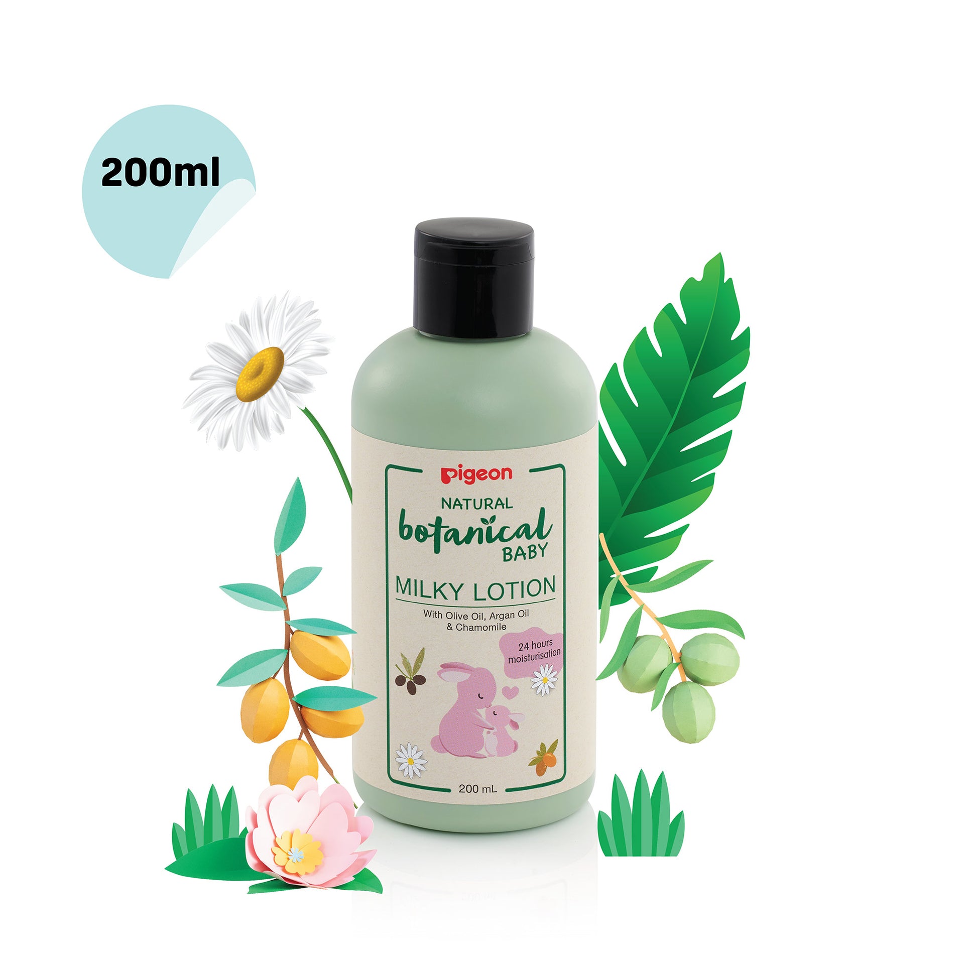 Baby Body Lotion | Pigeon Natural Botanical Baby Milky Lotion 200ml