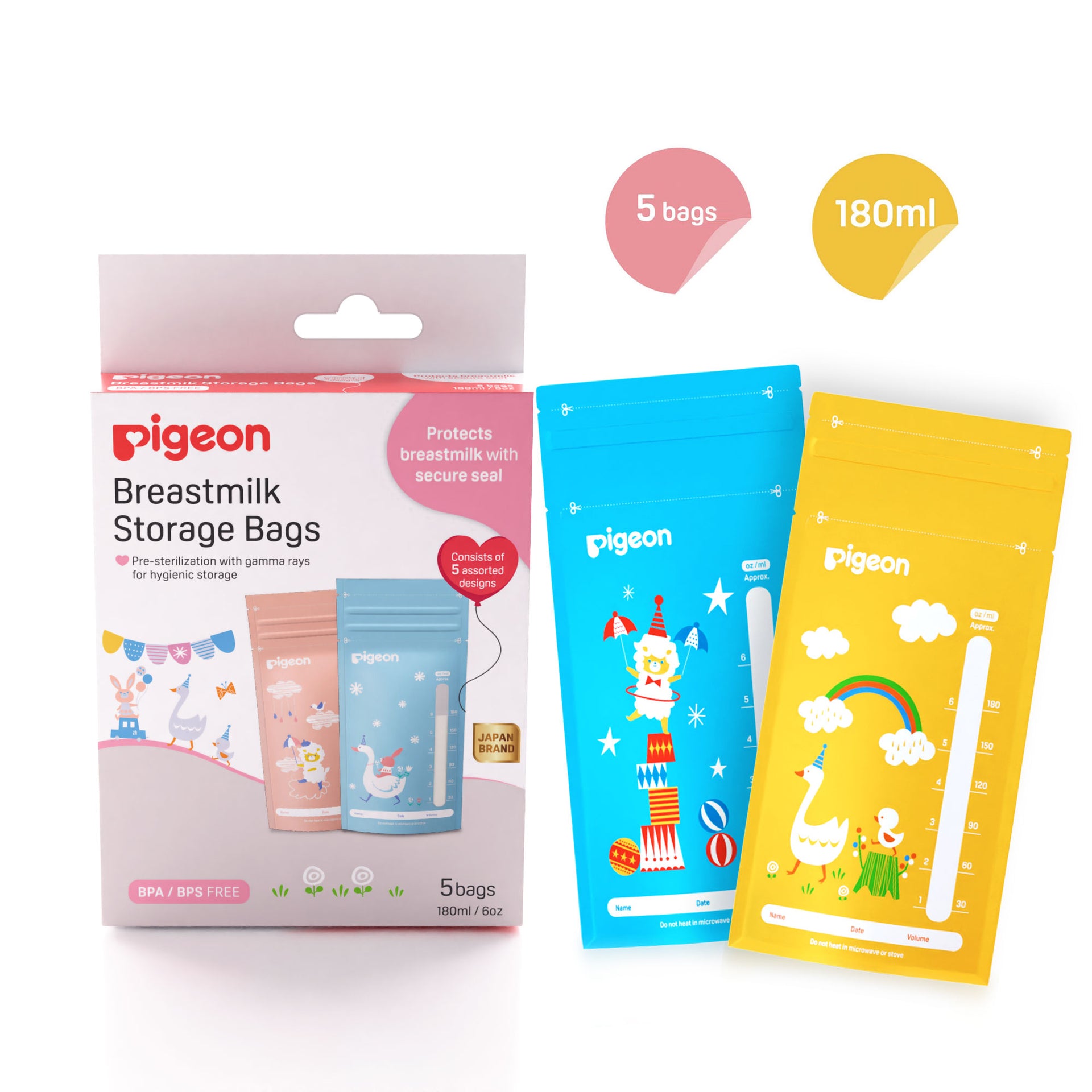 Character Breast Milk Storage Bag 5 PC